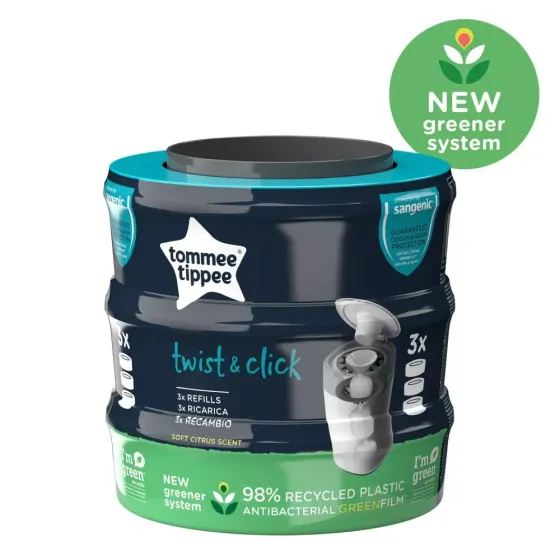 Tommee Tippee Sangenic  "twist & click"  komplet  3 kazete