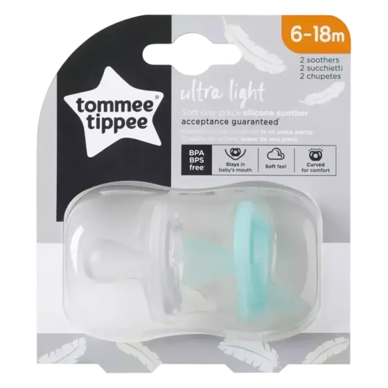 Tommee Tippee Duda varalica "ultra light" 6 - 18 mjeseci, 2 kom. (prozirna i tirkizna)