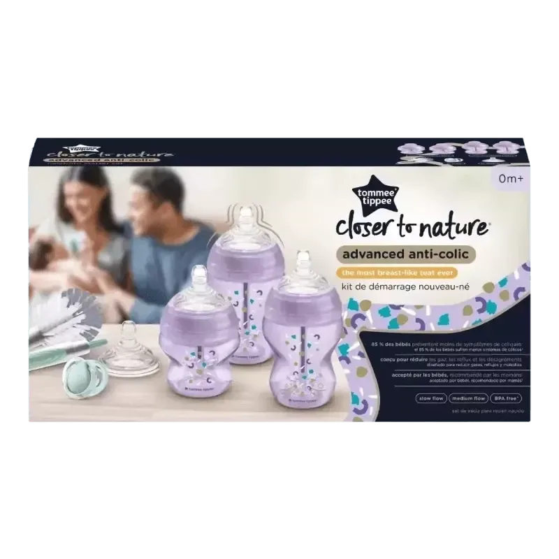 Tommee Tippee set anti-colic bočica ljubičasti
