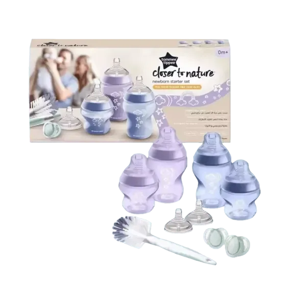 Tommee Tippee closer to nature set za hranjenje na bočicu ljubičasti