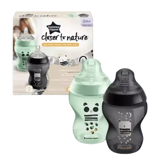 Tommee Tippee closer to nature bočice, 260 ml, 2 komada, "patkica i žabica"
