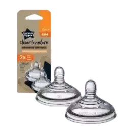 Tommee Tippee Zamjenske  anti-colic  dude  velikog  otvora, silikonske, 2 kom., 6+ mjeseci