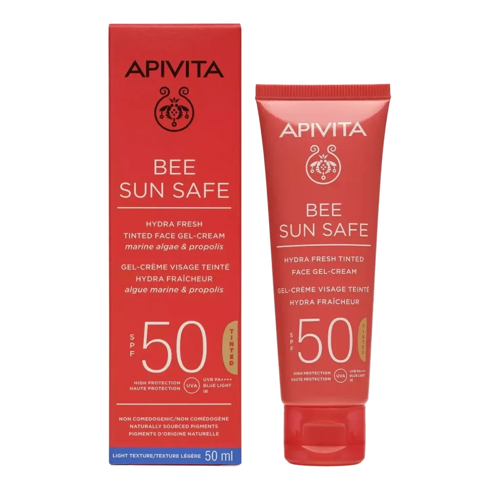 APIVITA Bee Sun Safe hidratantna tonirana gel-krema za lice SPF50, 50 ml