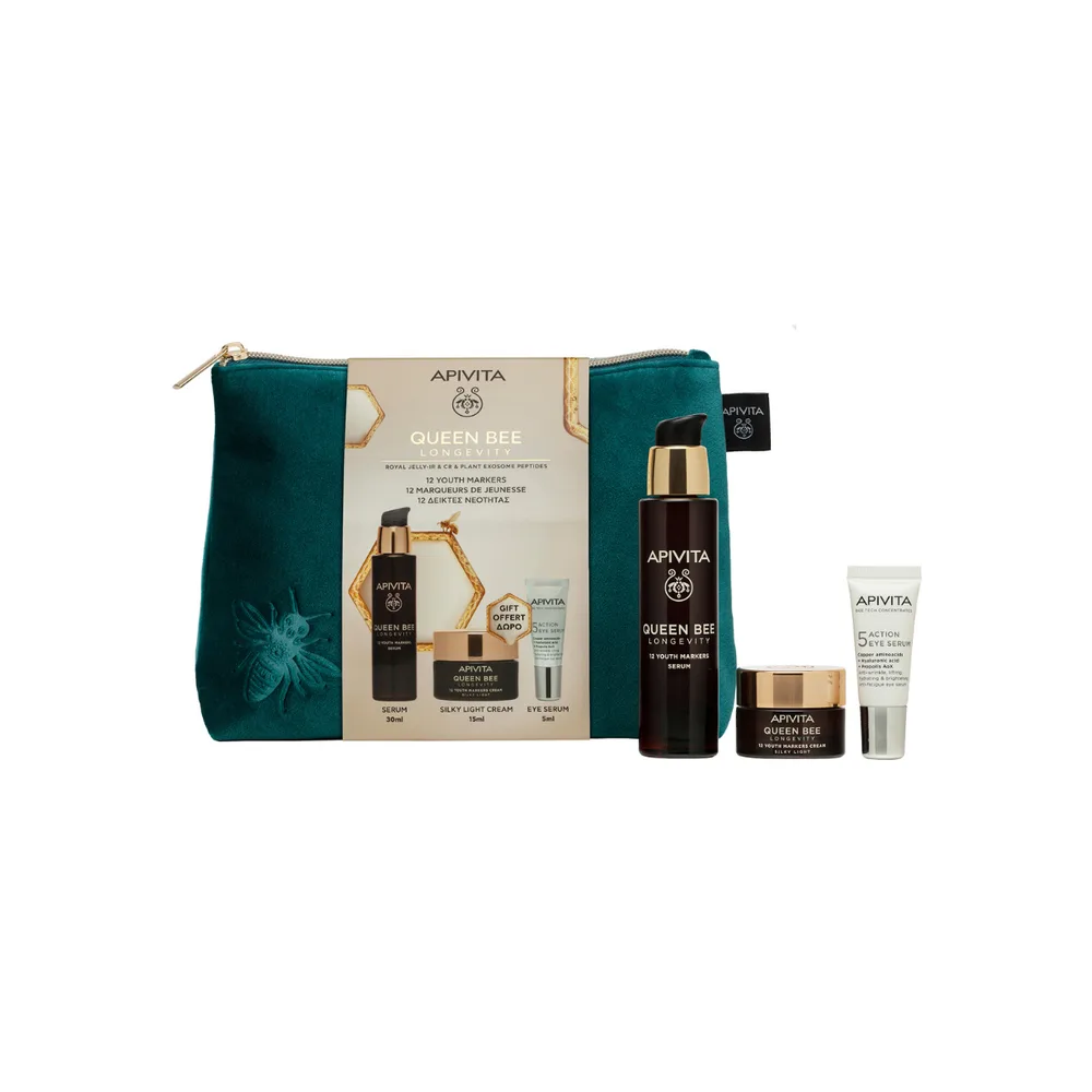 Apivita Set Queen Bee lagana krema + serum + krema za oči