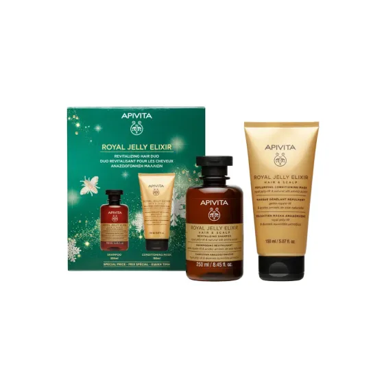 Apivita Set Royal Jelly šampon i maska za jačanje oštećene kose